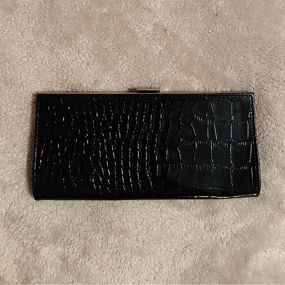 Black Faux Leather Clutch